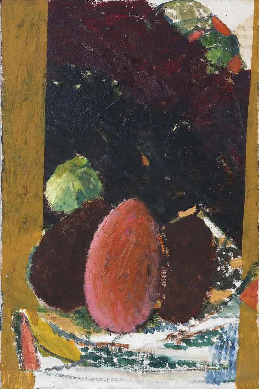 Natura morta con uovo rosso